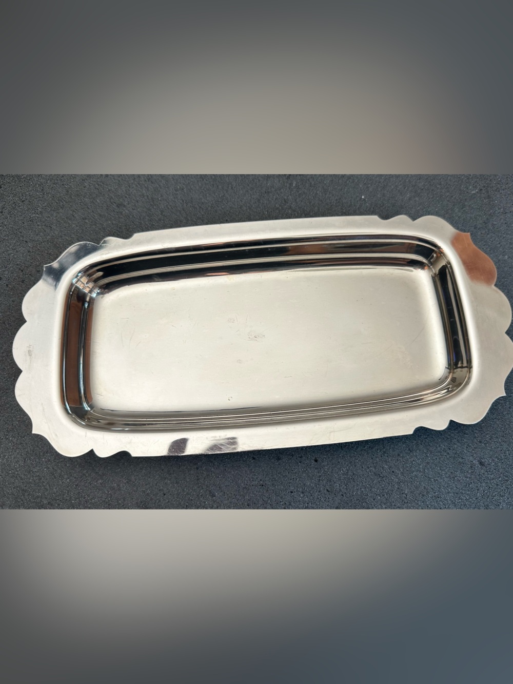 Stainless Steel Decorative Serving Tray - Silver coated